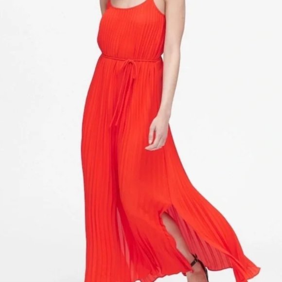 banana republic red pleated dress Banana Republic | Dresses | Banana Republic Pleated Red Maxi Dress